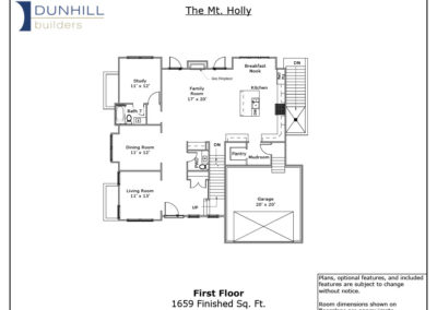 floor plans for 617 Truman Circle Dunhill Builders